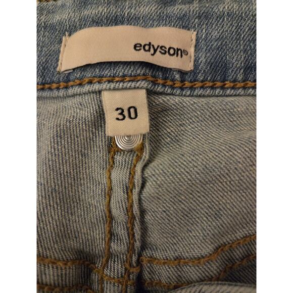 Edyson Valentino Wide Leg Jeans Womens 30 High Rise Light Wash Stretch NWT - Picture 7 of 12